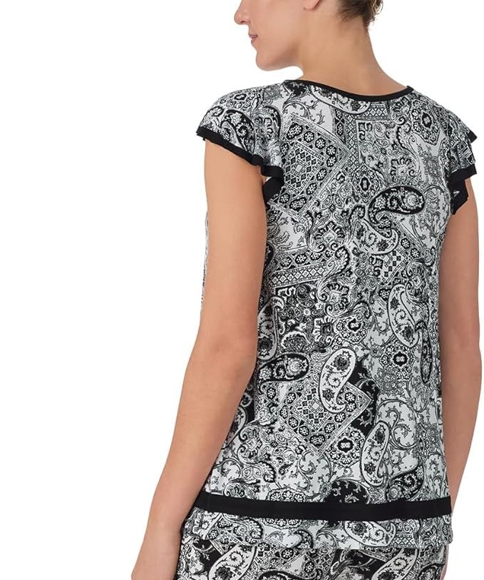 ELLEN TRACY Pajama Top - Soft Stretch BLACK S
