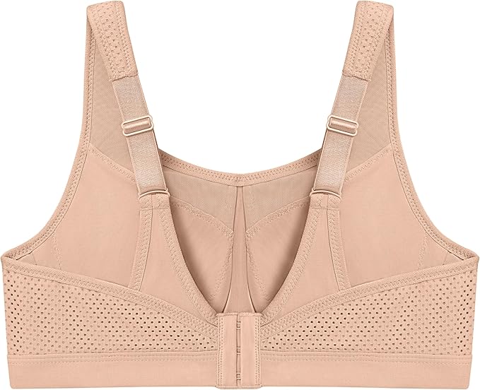 GLAMORISE Full Figure High Impact Wonderwire Sports Bra Underwire CAFÉ 34F
