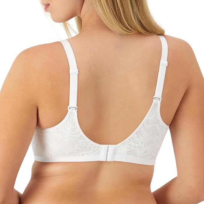 BALI Lace Underwire Bra, Breathe Cotton Modal Lace Bras WHITE 34DD