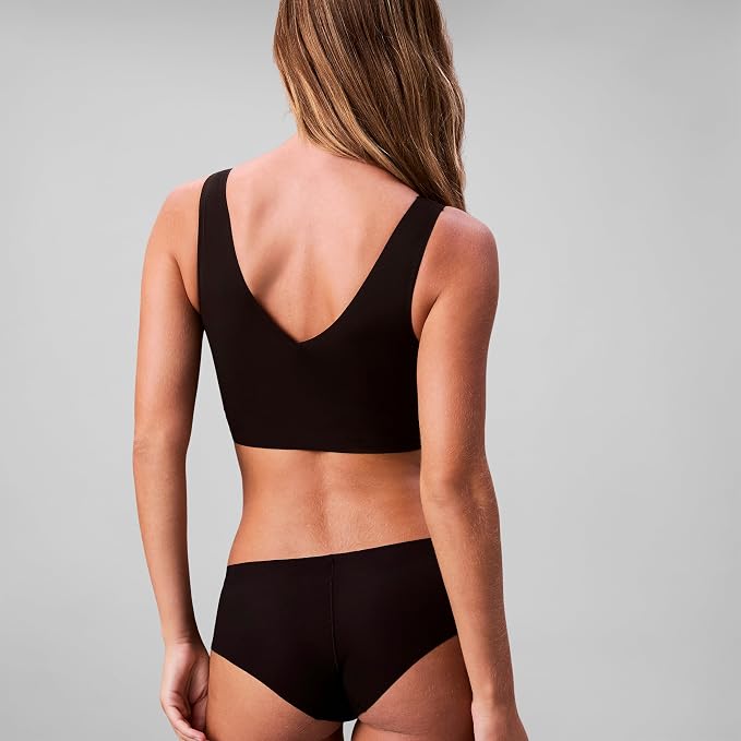 CALVIN KLEIN Invisibles Comfort Seamless Lightly Lined V Neck Bralette BLACK XL