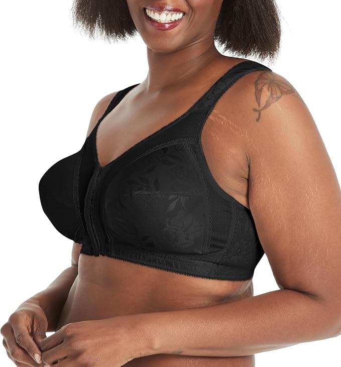 PLAYTEX 18 Hour Front-Close Wireless Bra BLACK 38DD