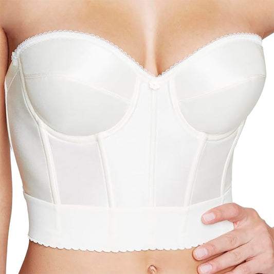 Dominique Women's Noemi Backless Strapless Bustier Bridal Bra Ivory 38C