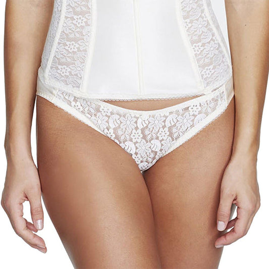 Dominique Lace Front Bikini Panty Ivory  2XLarge