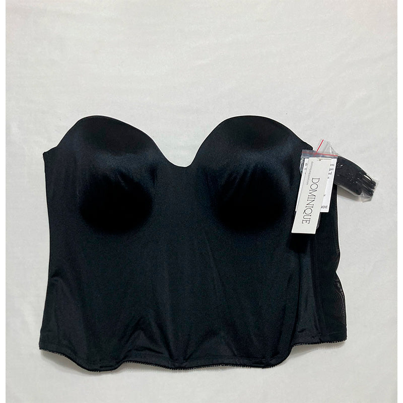 Dominique Ariel Hidden Underwire Longline Bridal Bra Black 44D