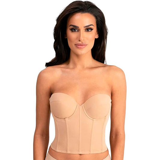 Dominique Brief Backless Strapless Bridal Bra Mocha 44DD