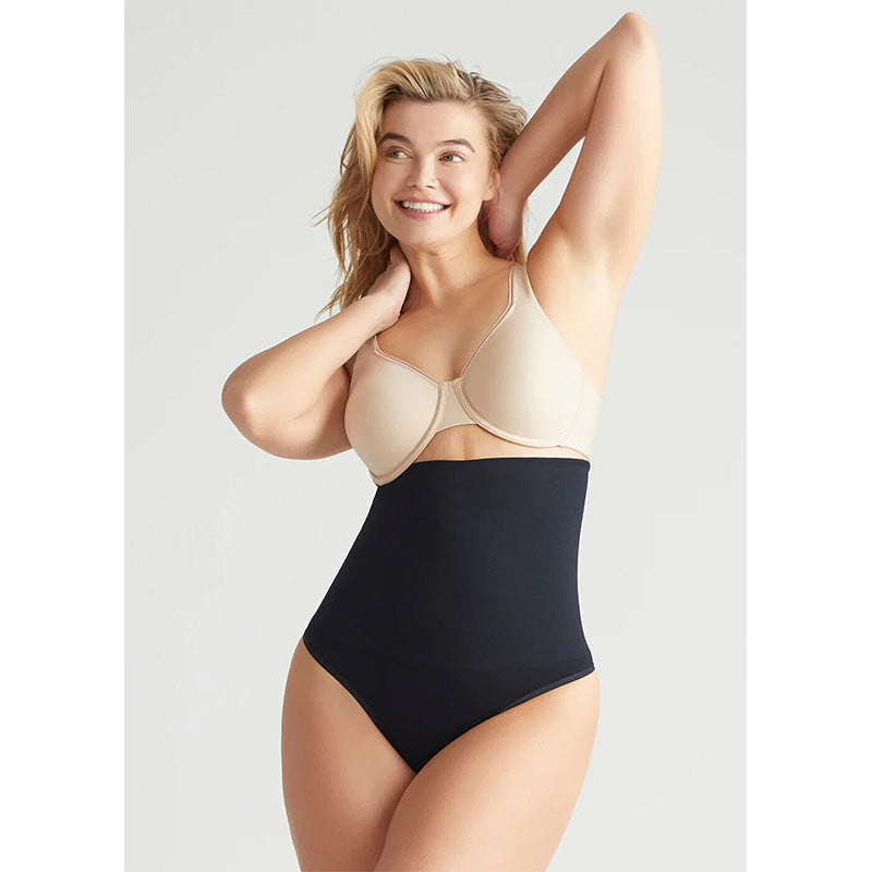 Yummie Nylon Seamless High-Waist Thong Black M