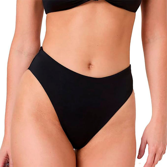Eco-friendly Black Bikini Bottom with High Waist - Andie L