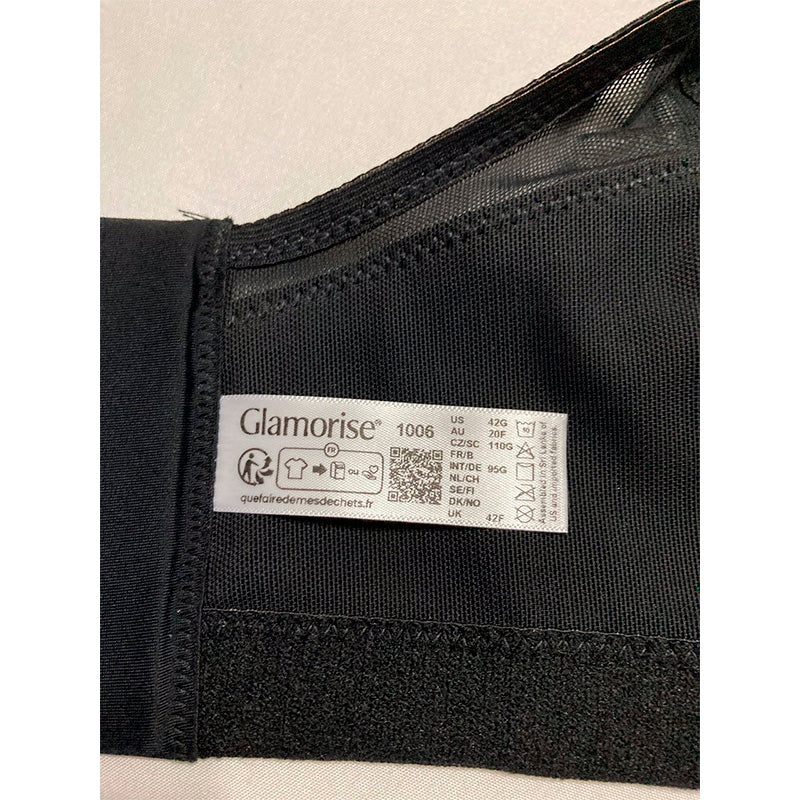 Glamorise Full Figure Plus Size MagicLift Seamless Sports Bra Black 42G