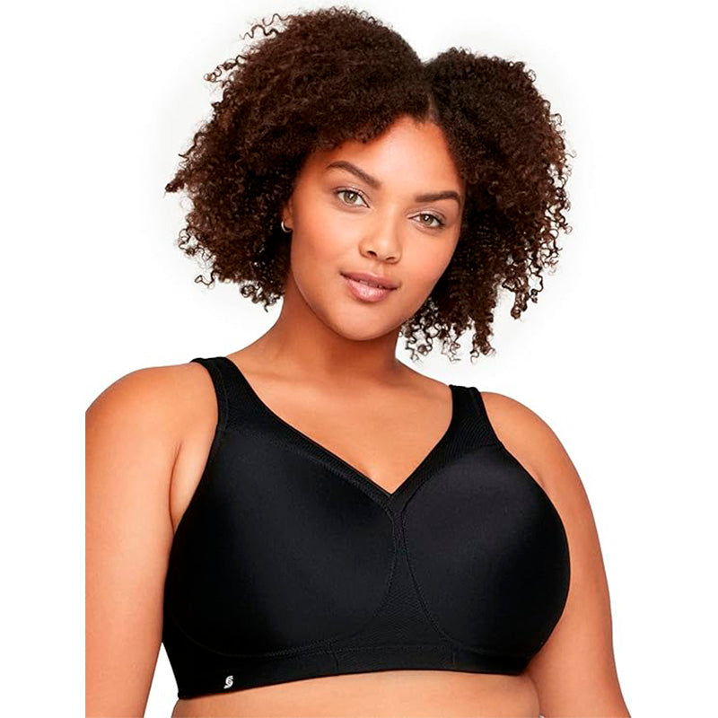 Glamorise Full Figure MagicLift Seamless Sports Bra Black 36DD