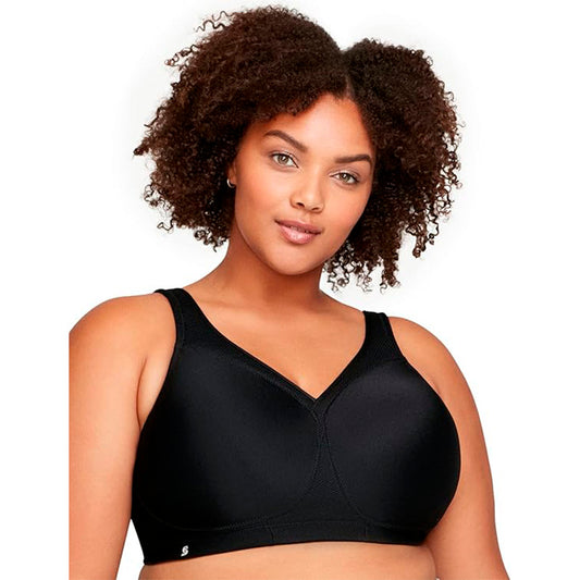 Glamorise Full Figure MagicLift Seamless Sports Bra Black 36DD