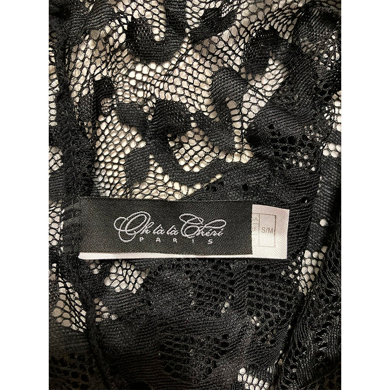 Oh La La Cheri - Jeana High Leg Galloon Lace Teddy With Multi-Strap Back Detai S/M