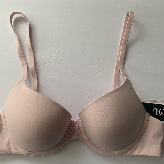 NWD LOU French Collection Solid Lycra Push-Up Bra Pink 34B