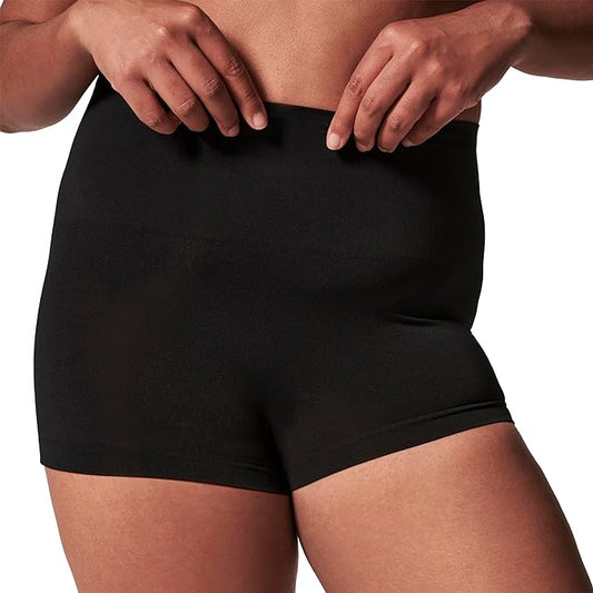 SPANX Seamless Shaping Boyshor Recycled Nylon Fabric Blend - Very Black XS