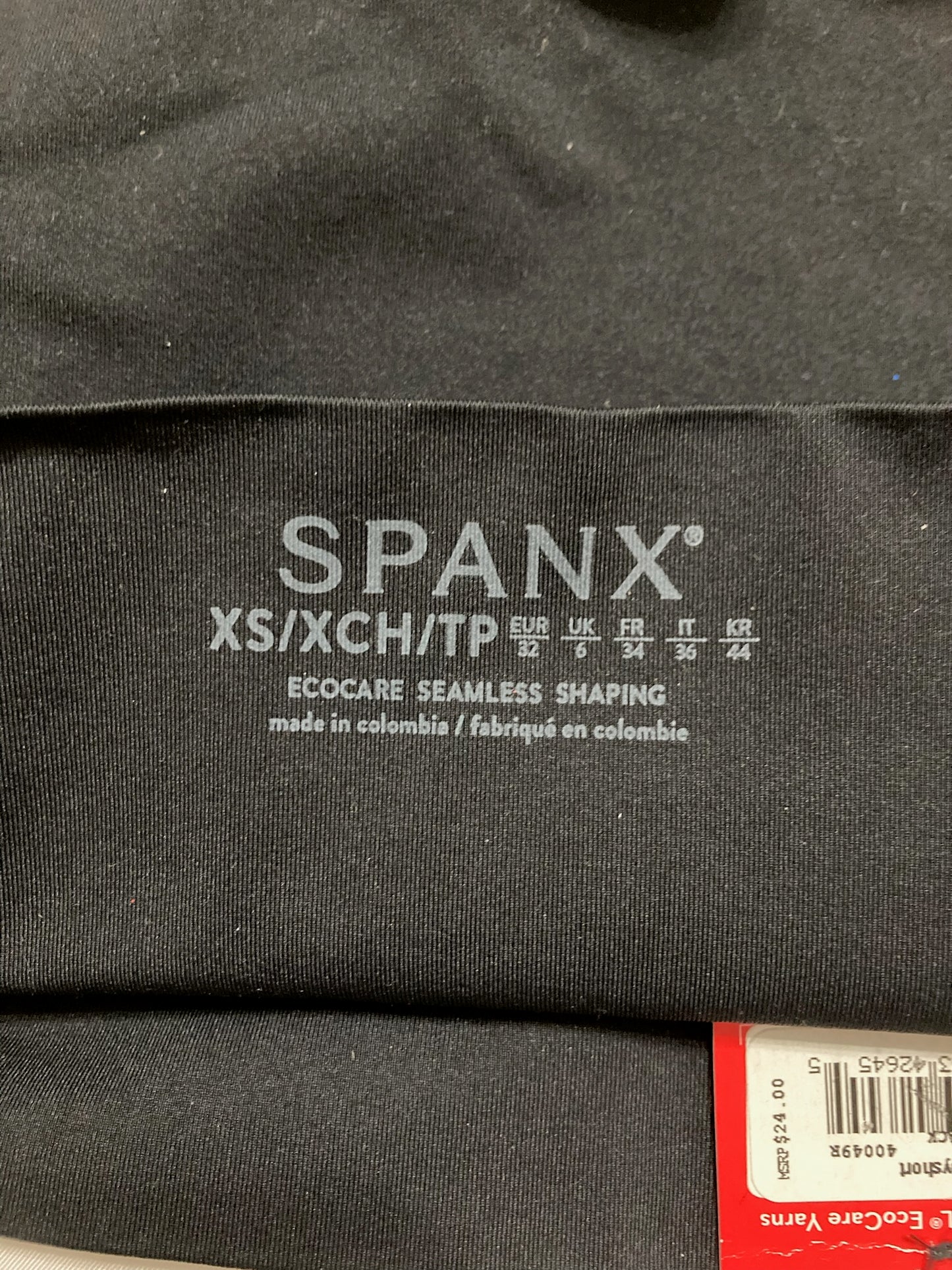 SPANX Seamless Shaping Boyshor Recycled Nylon Fabric Blend - Very Black XS