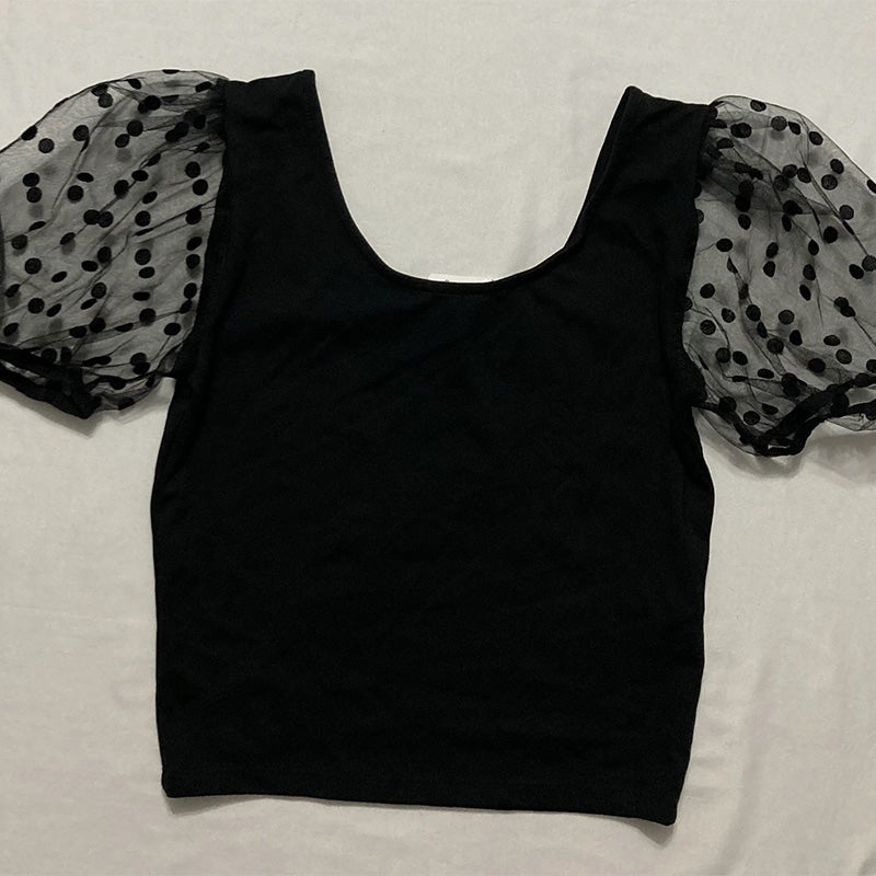 MANGO Openwork Detail Blouse Black XS