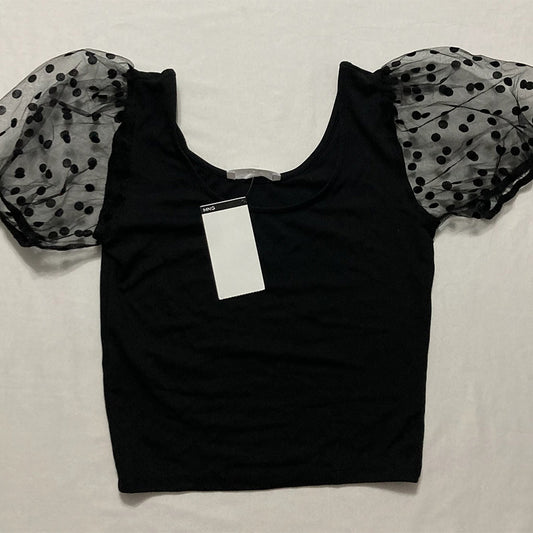MANGO Openwork Detail Blouse Black XS