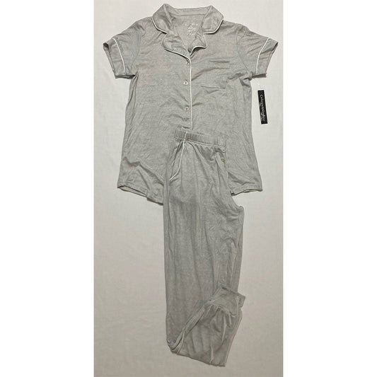Catherine Malandrino 2pc Short Sleeve Pajama Set Grey M