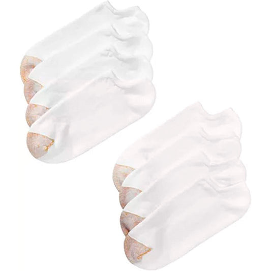Gold Toe Men's 8-Pack No-Show Socks (White)