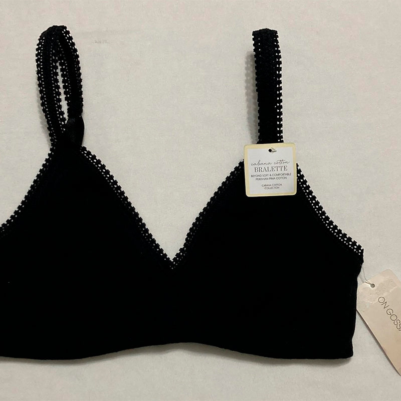 OnGossamer Cabana Cotton Bralette  Black M
