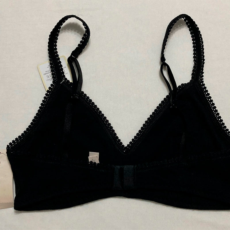 OnGossamer Cabana Cotton Bralette  Black M