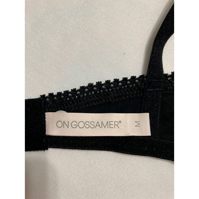 OnGossamer Cabana Cotton Bralette  Black M
