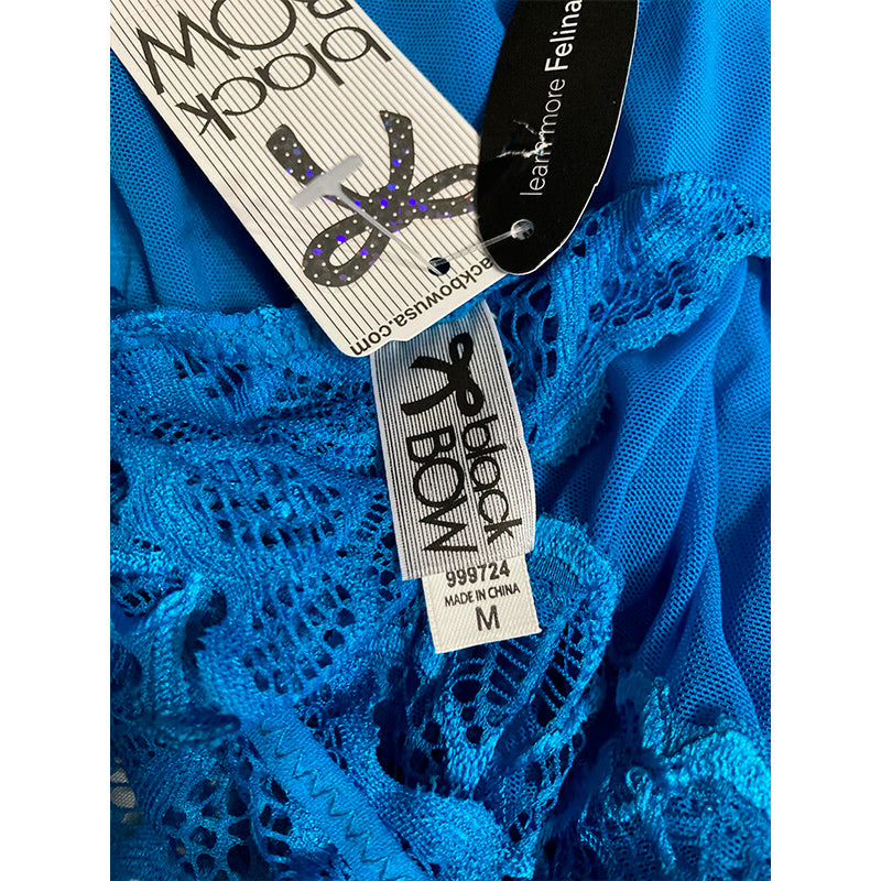 Jezebel Renee Lace & Mesh Babydoll Set Style Blue M