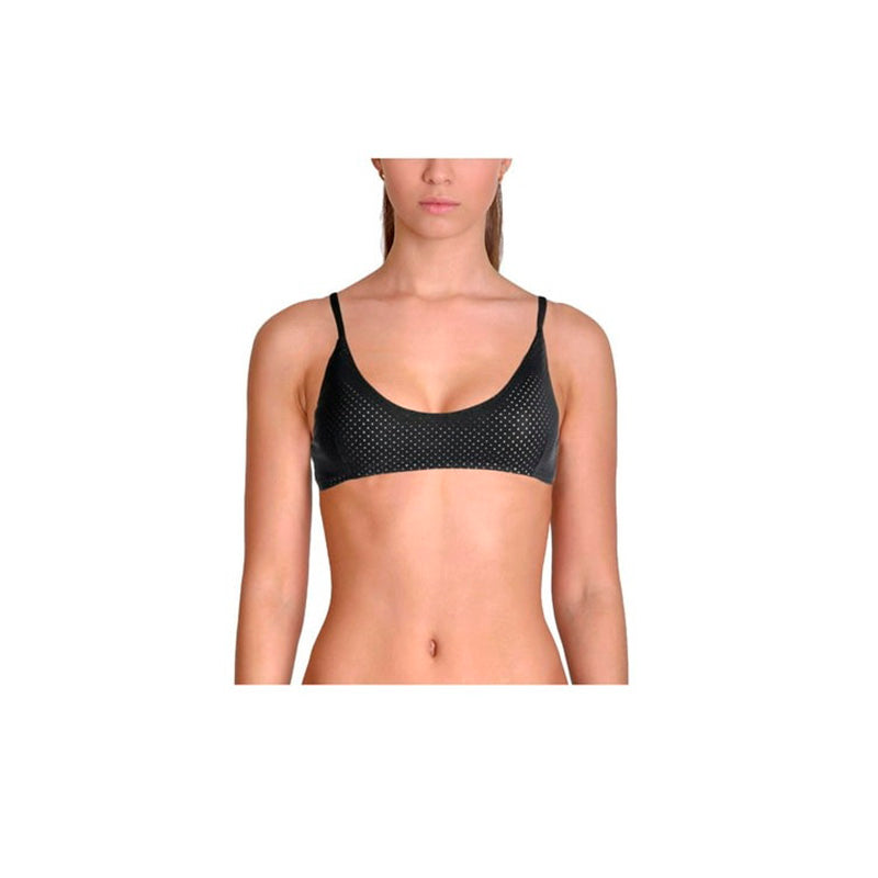 RACHAEL Swim Black Laser Cut Sporty Bikini Top BLACK XL