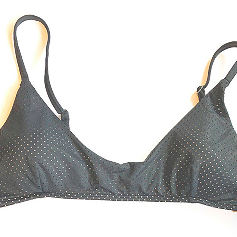 RACHAEL Swim Black Laser Cut Sporty Bikini Top BLACK XL