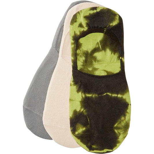 HUE Womens 3 pack Tie Dyed Hidden Liner Socks One Size