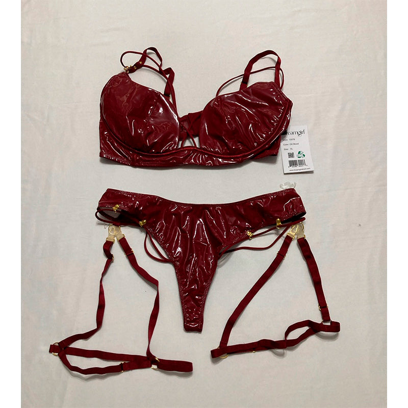 Dreamgirl Lingerie Set Top and Thong Blood XL