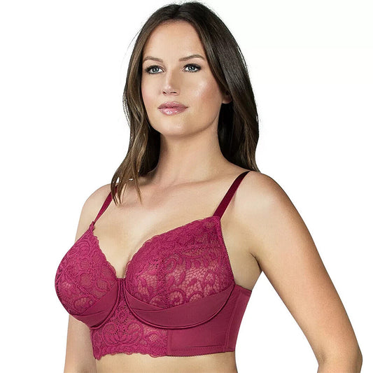 PARFAIT Cora Unlined Longline Bra Burgundy 36E