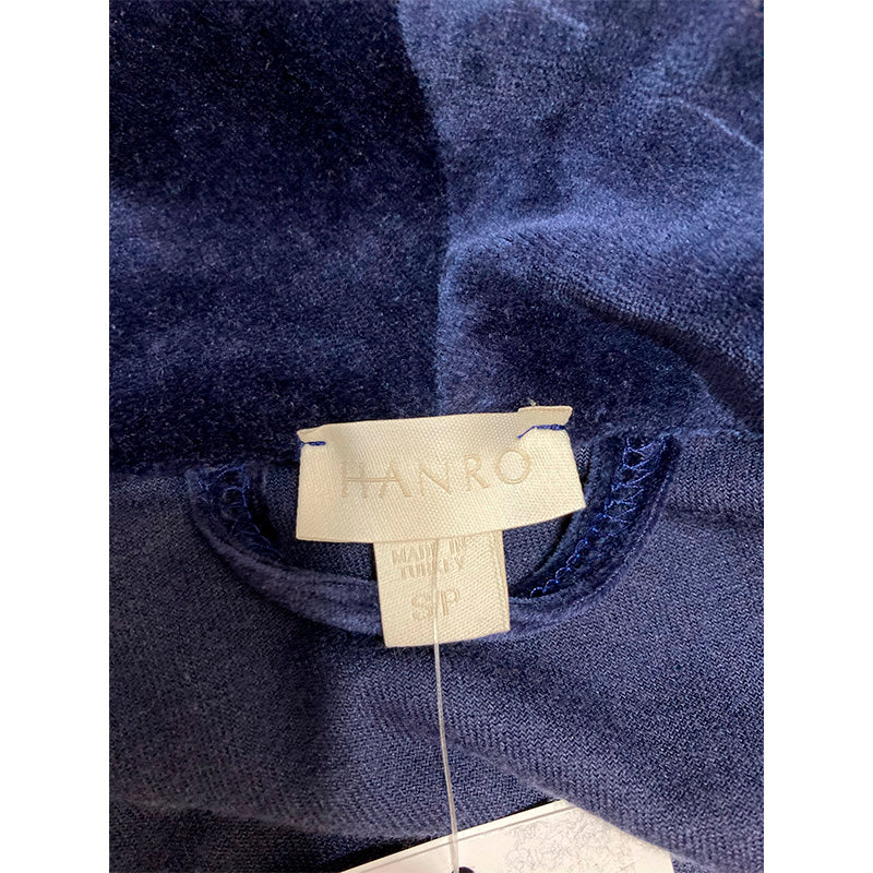 HANRO Womens Velour Wrap Robe Navy SP