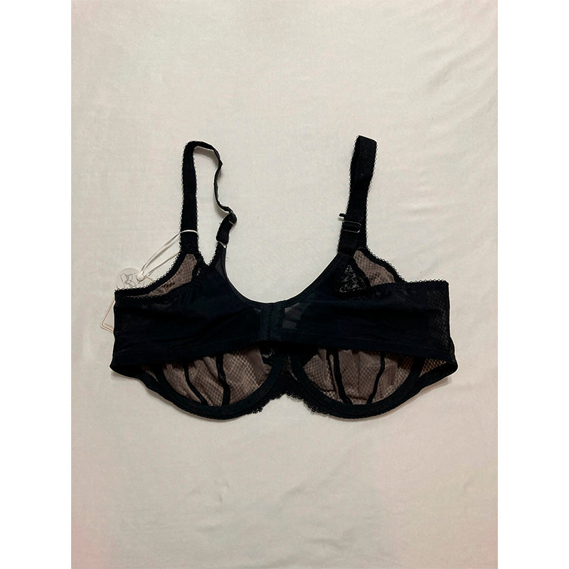 Elomi Women's Plus Size Charley Stretch Lace Underwire Plunge Bra Black 44E