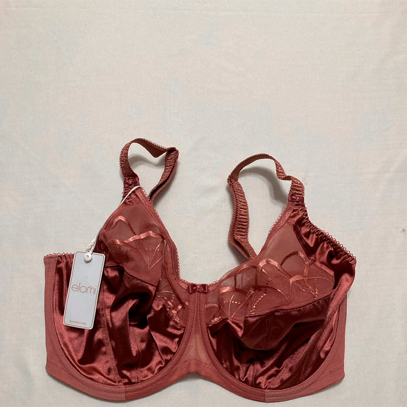 Elomi Cate Embroidered Full Cup Banded Underwire Bra 34G Rosewood