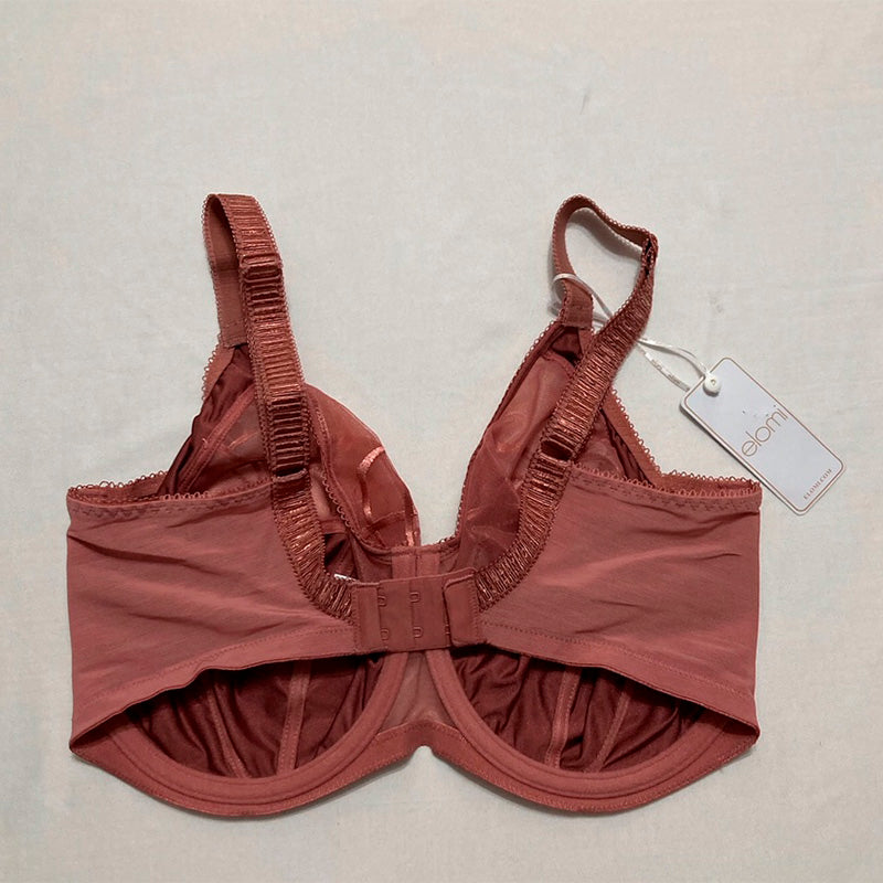Elomi Cate Embroidered Full Cup Banded Underwire Bra 34G Rosewood
