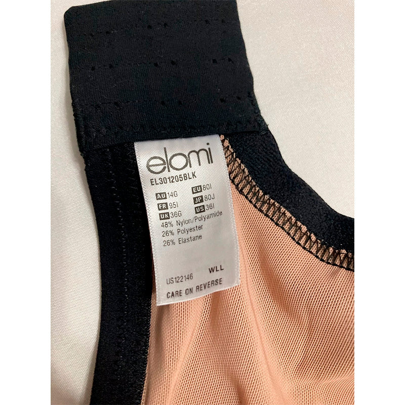Elomi Bra Underwired Banded Bras Full Cup Non Padded Black Lingerie Black 36I