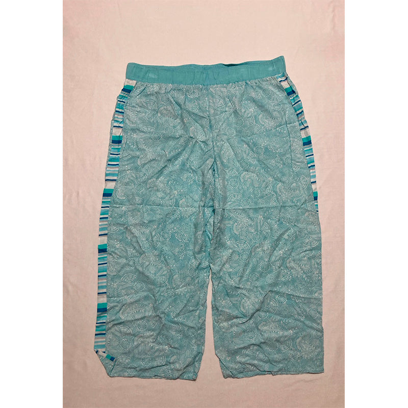 Muk Luks Pajama Set 2 Piece Blue Soft Paisley L