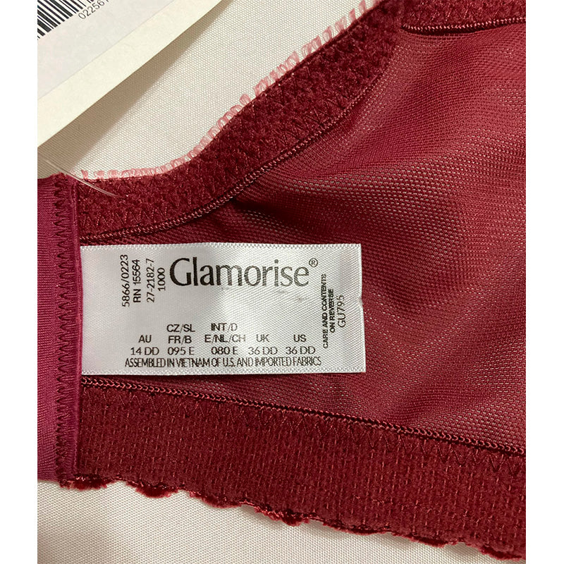 Glamorise MagicLift Original Support Bra Wirefree Burgundy 36DD