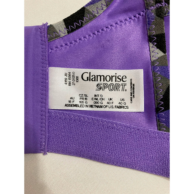 Glamorise Full Figure High Impact Wonderwire Sports Bra Purple 40G