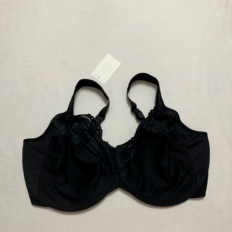 Glamorise Figure Low Cut Wonderwire Lace Bra Underwire Black 42H