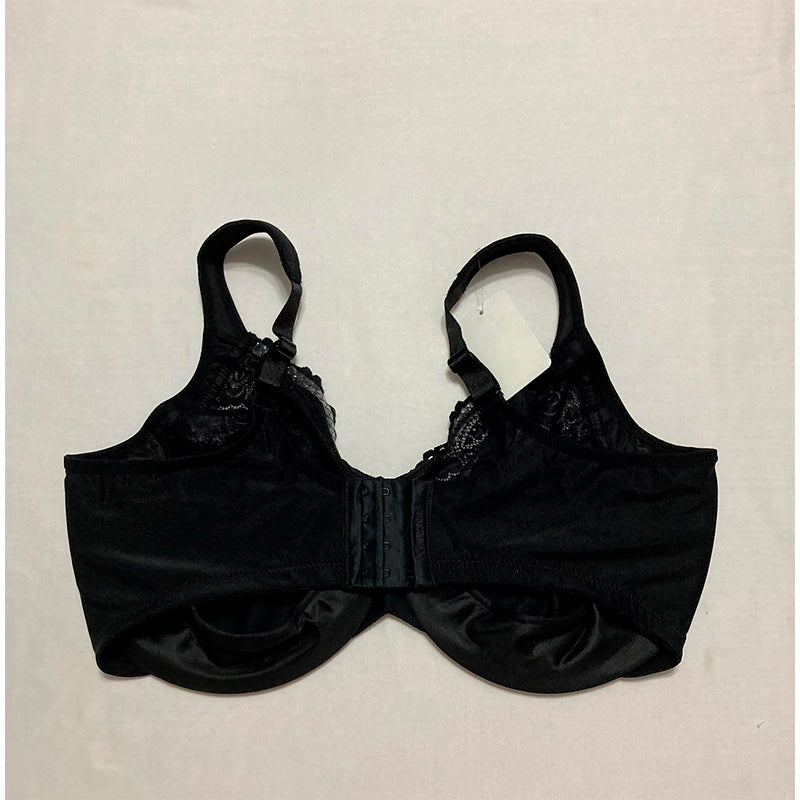 Glamorise Figure Low Cut Wonderwire Lace Bra Underwire Black 42H
