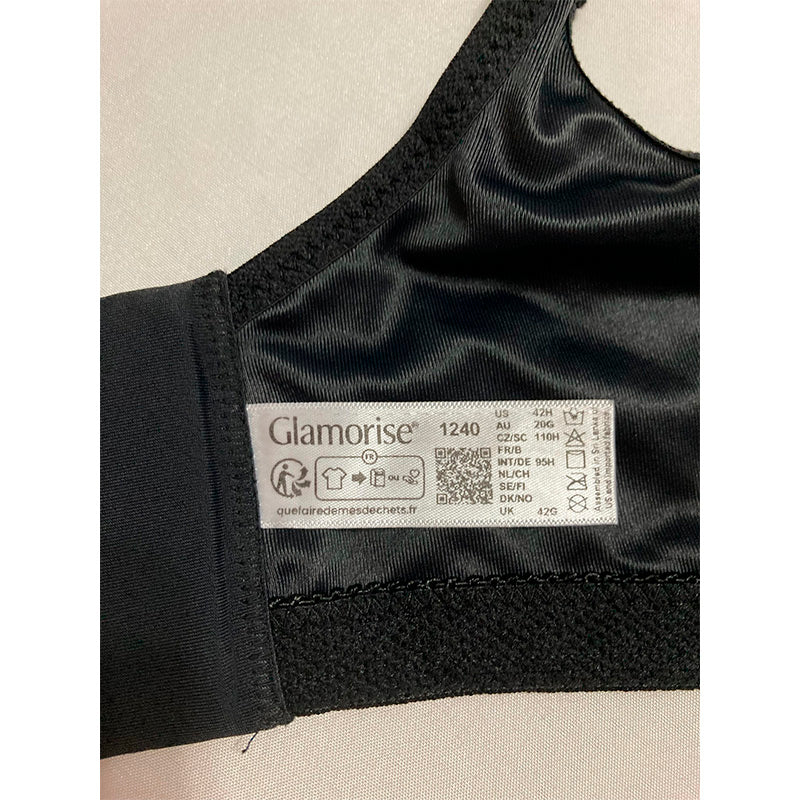 Glamorise Figure Low Cut Wonderwire Lace Bra Underwire Black 42H