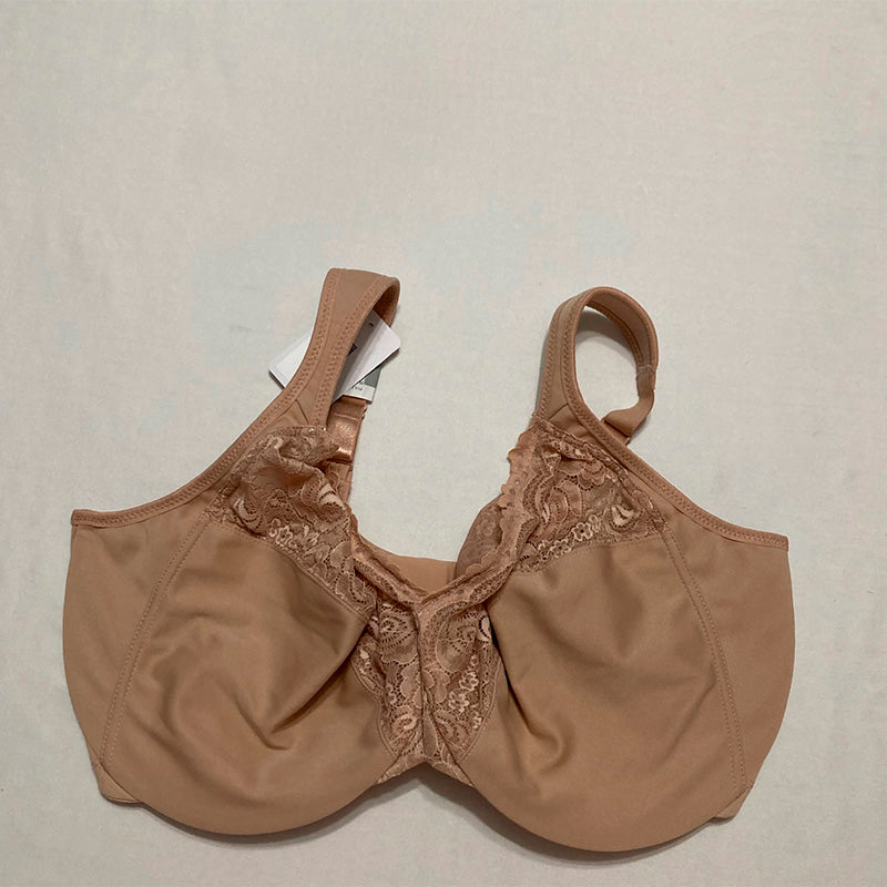 Glamorise Low Cut Wonderwire Lace Bra Underwire Nude 42H