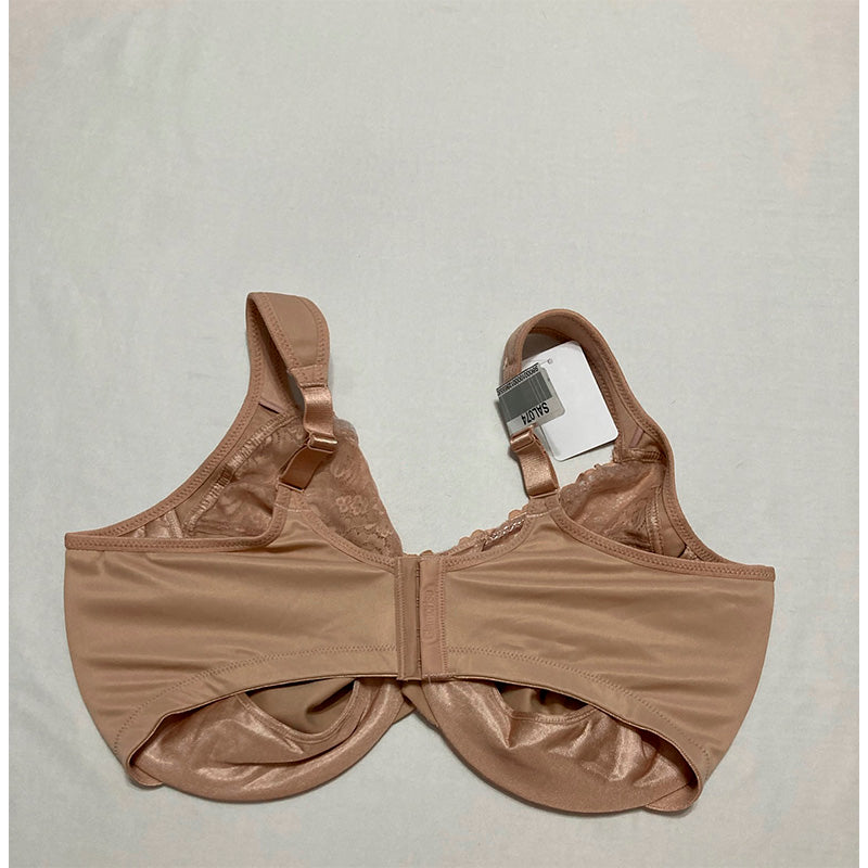 Glamorise Low Cut Wonderwire Lace Bra Underwire Nude 42H