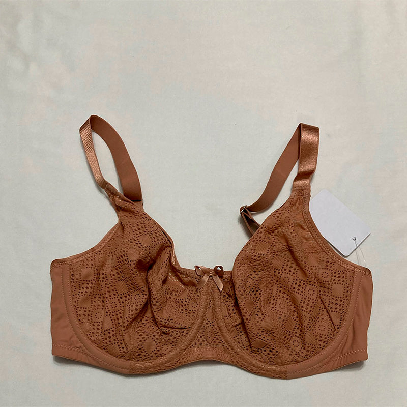 Glamorise Full Figure Lace Comfort Wonderwire Capuccino 34DD