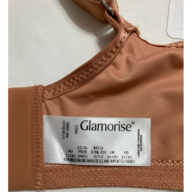 Glamorise Full Figure Lace Comfort Wonderwire Capuccino 34DD