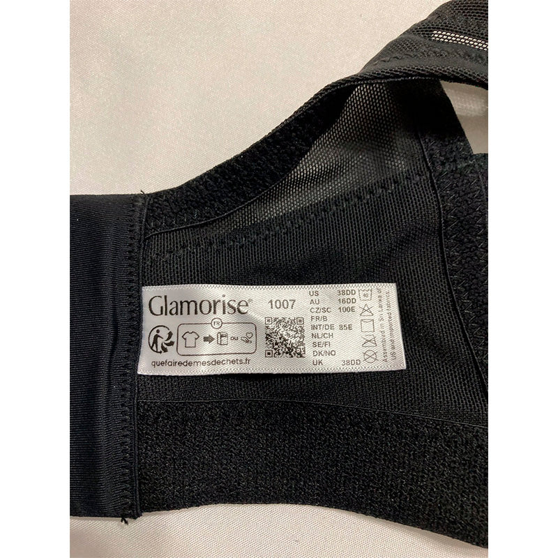 Glamorise Full Figure MagicLift Seamless Firm Support Bra Wirefree Black 38DD
