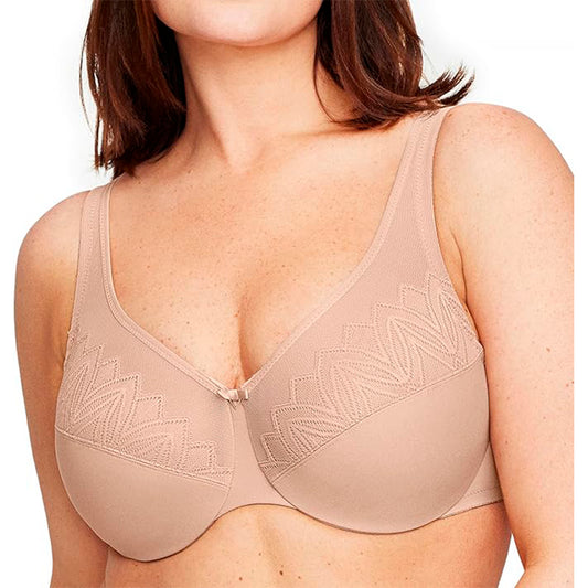 Glamorise Full Figure Wonderwire Minimizer Bra Underwire Café 42H