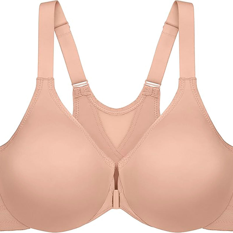 Glamorise Women's Plus Size Wonderwire Posture Back Bra Underwire CAFÉ 38F