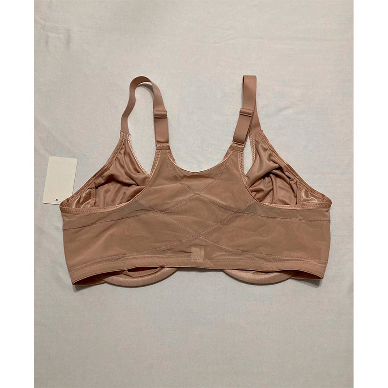 Glamorise Women's Plus Size Wonderwire Posture Back Bra Underwire CAFÉ 38F
